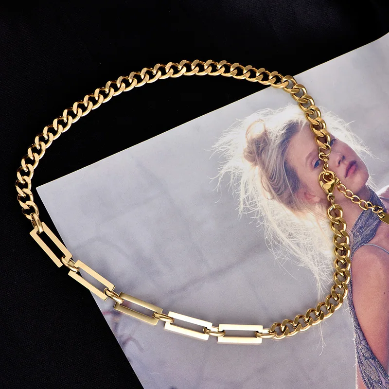 Titanium steel Cuban necklace net red street thick chain paper clip gold plated men necklace
Titanium steel Cuban necklace net red street thick chain paper clip gold plated men necklace