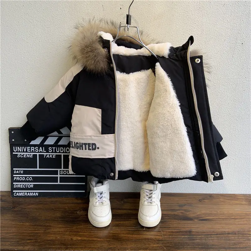 Winter Boys Coat 2021 New Baby Fur Collar Hooded Cotton Plus-velvet Thicken Warm Jackets For Children's Coat For Boys 2-8years
Winter Boys Coat 2021 New Baby Fur Collar Hooded Cotton Plus-velvet Thicken Warm Jackets For Children's Coat For Boys 2-8years
