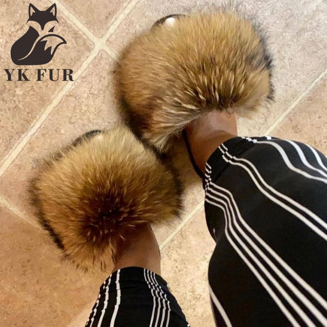Hot sale 2021 high quality low price outdoor slippers raccoon fur slide ladies fur slippers, Customized color
Hot sale 2021 high quality low price outdoor slippers raccoon fur slide ladies fur slippers, Customized color