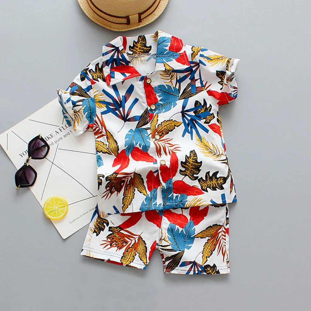Summer Boy Clothes Outfit Set Toddler Baby Boys Clothing Hawaii Shirt Shorts Printed Flower Leaf Boy Set 1-5 Years Kids Suit, As picture
Summer Boy Clothes Outfit Set Toddler Baby Boys Clothing Hawaii Shirt Shorts Printed Flower Leaf Boy Set 1-5 Years Kids Suit, As picture