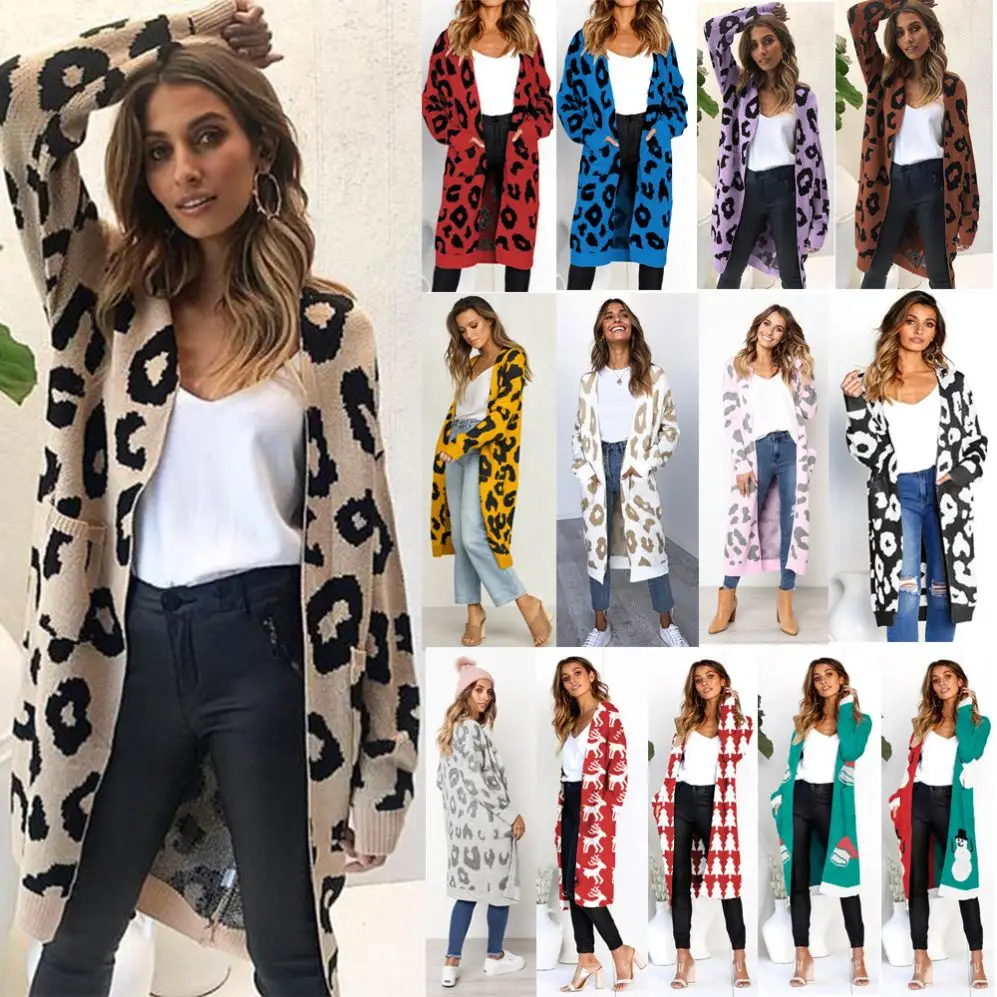 2020 New Trendy Winter Ladies Long Knitted Leopard Print Cardigan Long Sweater Coats Women
2020 New Trendy Winter Ladies Long Knitted Leopard Print Cardigan Long Sweater Coats Women