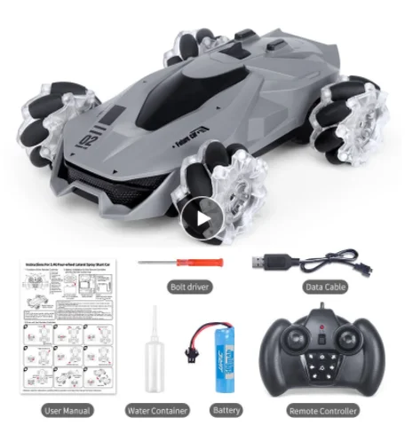 Hot JJRC Q92 1:24 2.4G Remote Control Stunt Car Music Light Spray Sideways Rc Drift Car Future Car Toys Christmas gift, Grey
Hot JJRC Q92 1:24 2.4G Remote Control Stunt Car Music Light Spray Sideways Rc Drift Car Future Car Toys Christmas gift, Grey
