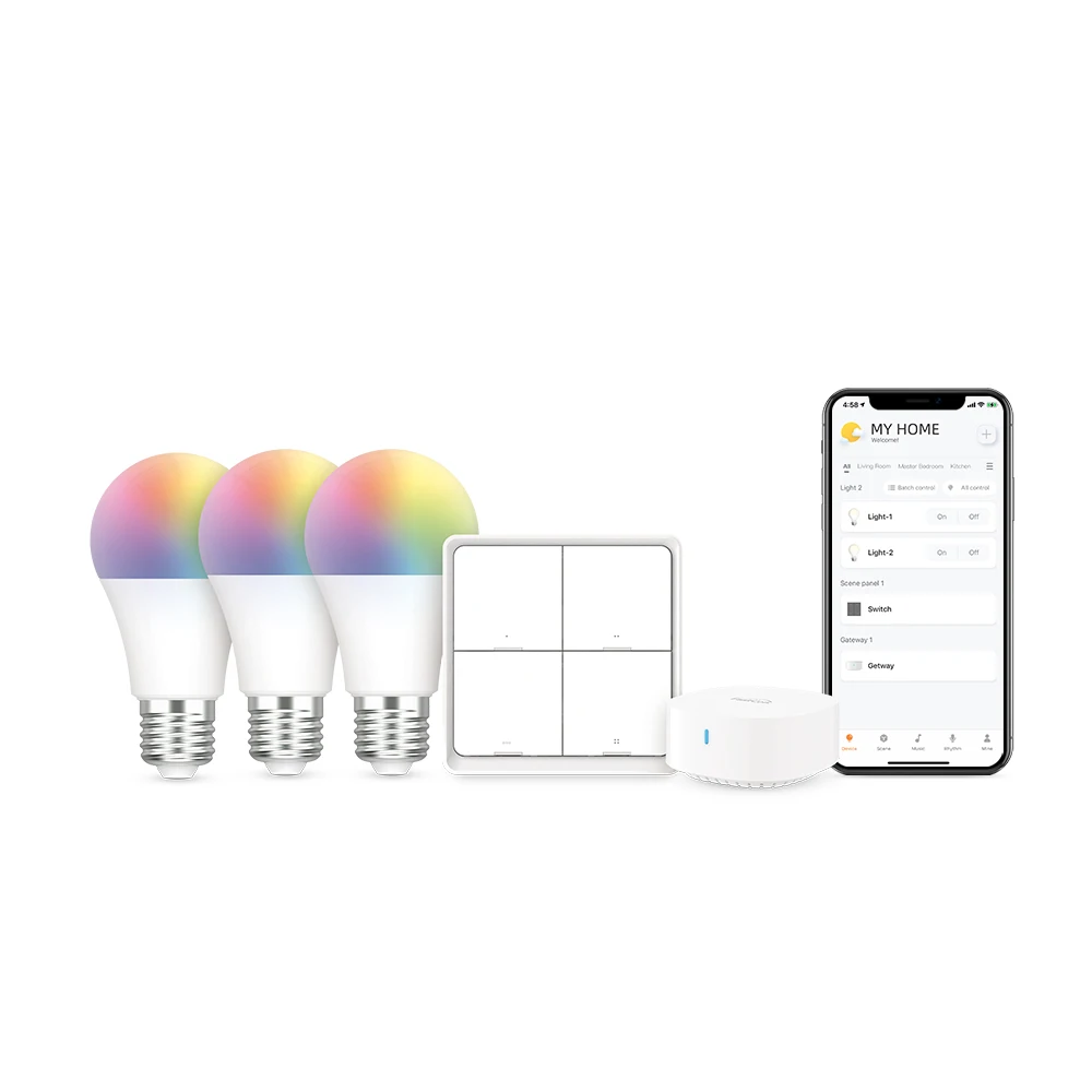 Smart Bulb 9W RGB Led Light BulbsSmart HubSwitch BroadLink BLE Bluetooth Hot Sale Starter Kit
Smart Bulb 9W RGB Led Light BulbsSmart HubSwitch BroadLink BLE Bluetooth Hot Sale Starter Kit