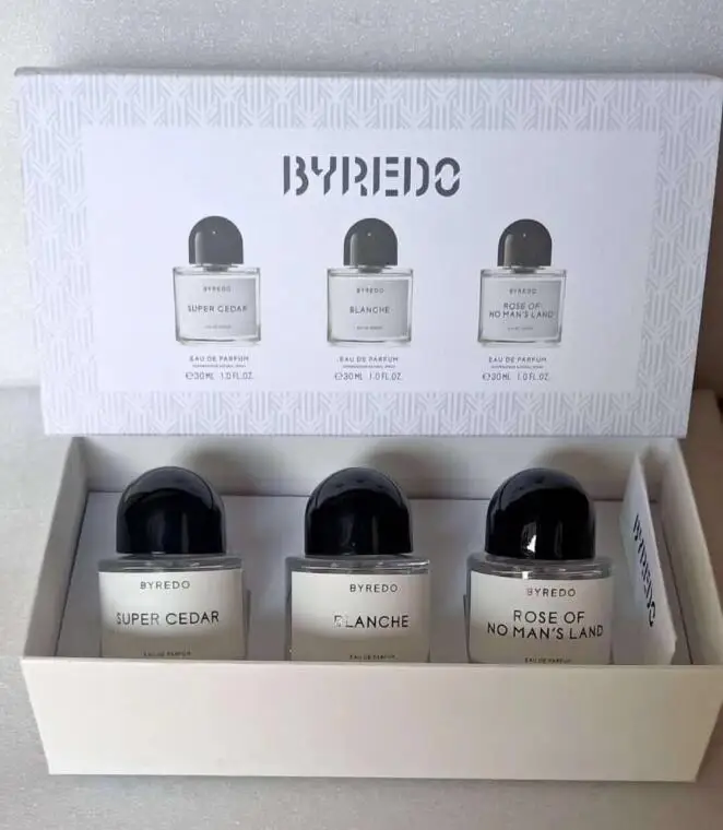 

By Perfume 3pcs Set 30ml Bd Super Cedar Blanche Rose Of No Man's Land 3 Smell Cologne Fragrance set With Gift Box
