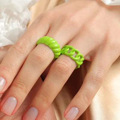 Hot Sale Candy Color Simple Enamel Ring Green Blue Pink Bread Link Chain Enamel Ring Jewelry
Hot Sale Candy Color Simple Enamel Ring Green Blue Pink Bread Link Chain Enamel Ring Jewelry