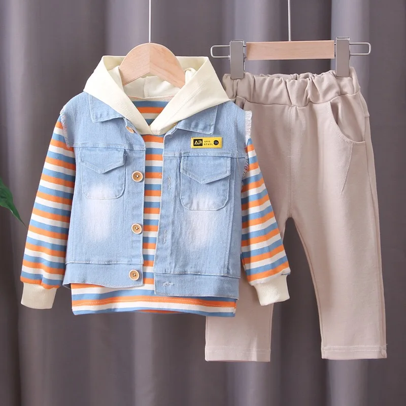 Children Hooded Cowboy vest striped T shirts kids clothes boys fall winter boutique clothing sets 4 years baby boys clothing
Children Hooded Cowboy vest striped T shirts kids clothes boys fall winter boutique clothing sets 4 years baby boys clothing