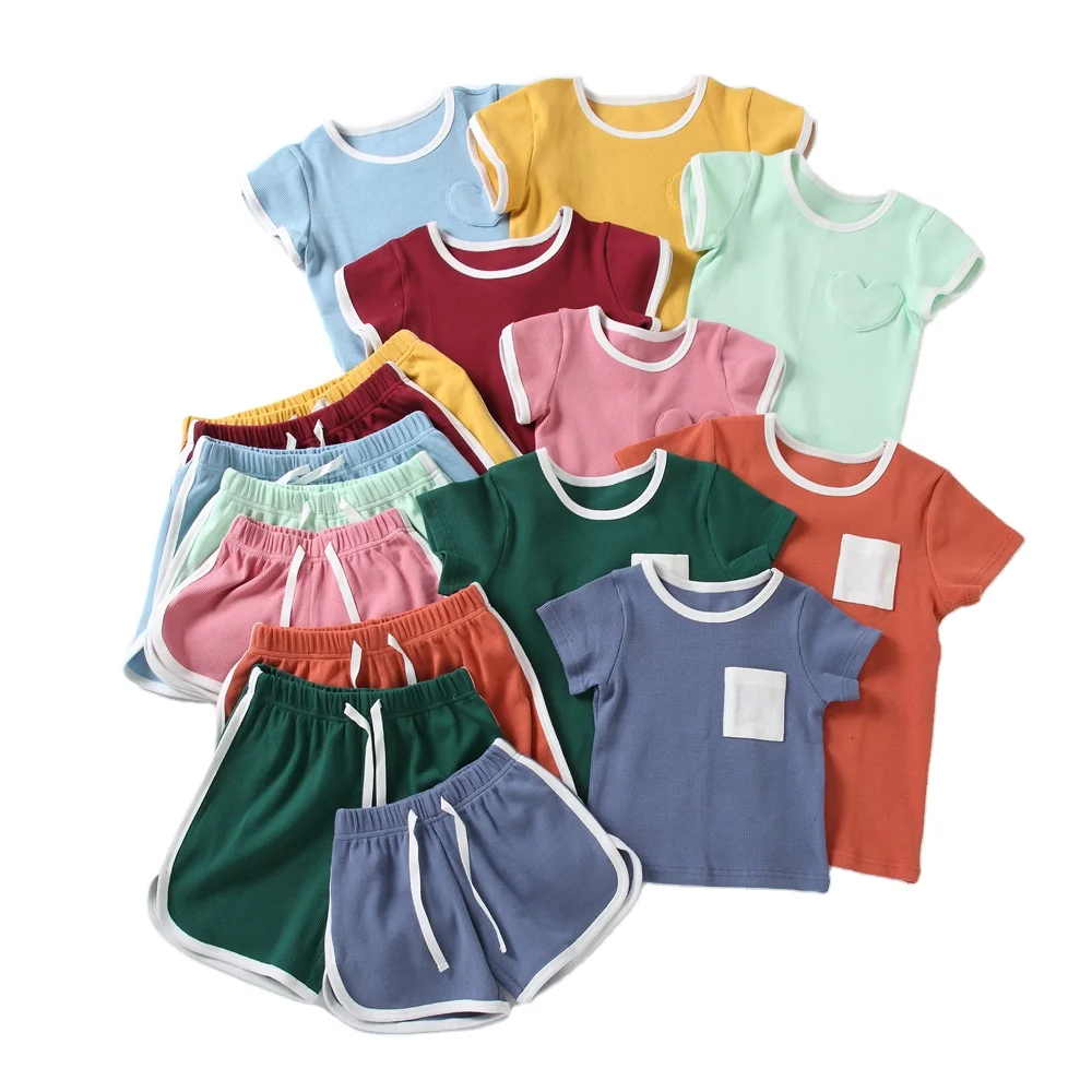 Popular children pajamas customized wholesale kids ribbed cotton short sleeves loungewear girls boys sleepwear, Custom color
Popular children pajamas customized wholesale kids ribbed cotton short sleeves loungewear girls boys sleepwear, Custom color