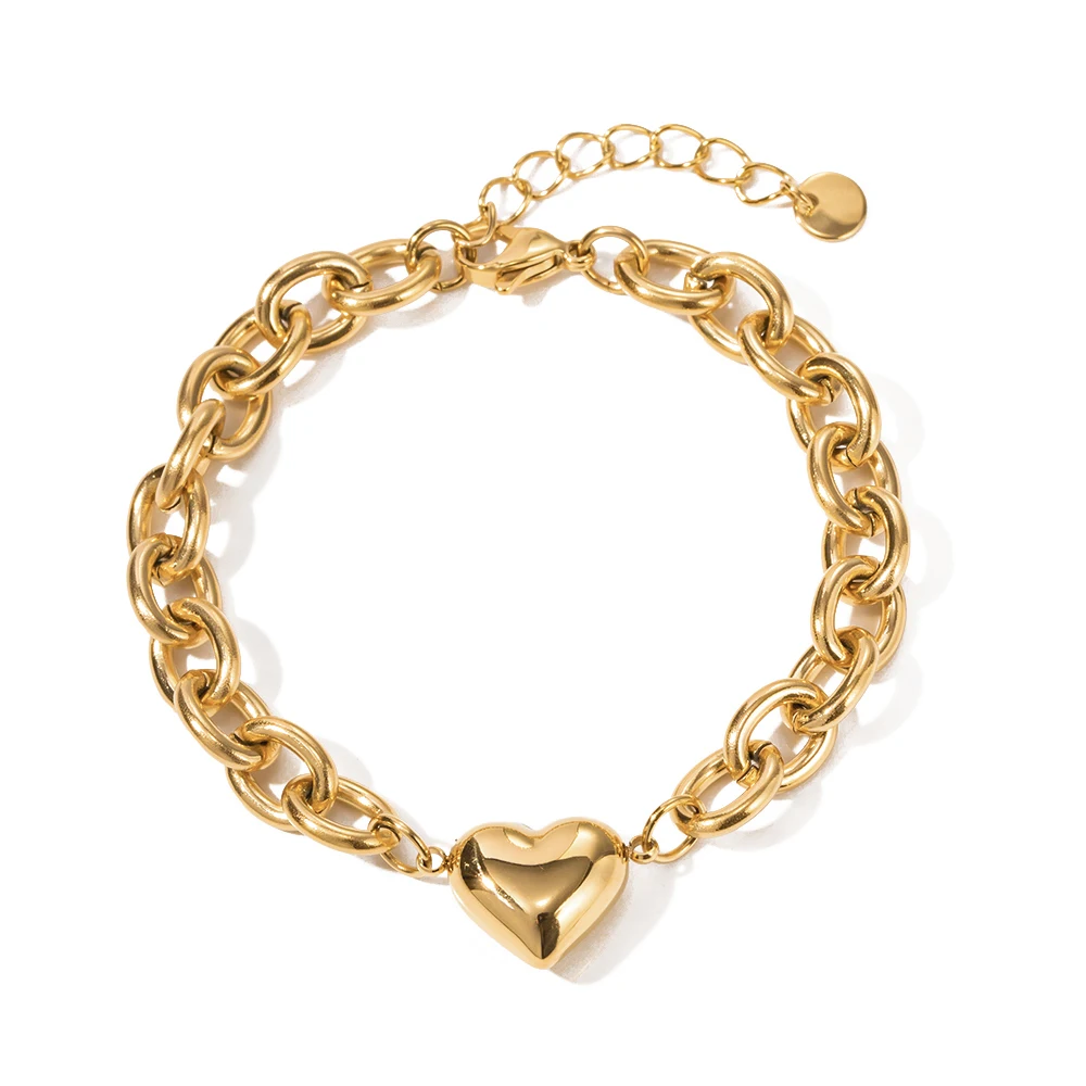 Instagram New trendy 14K Real Gold Plated Stainless Steel Jewelry Love Heart Pendant Chain Bracelet
Instagram New trendy 14K Real Gold Plated Stainless Steel Jewelry Love Heart Pendant Chain Bracelet