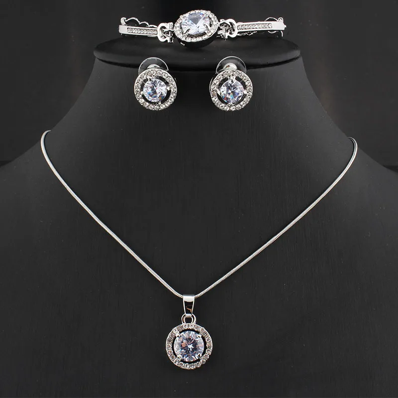 3pcs set Luxury Round Diamond Zircon Necklace Bracelet Earring Set for Women Wedding Jewelry Accessories, As pic
3pcs set Luxury Round Diamond Zircon Necklace Bracelet Earring Set for Women Wedding Jewelry Accessories, As pic