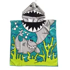 Hot Sale Cheap price Custom Printed fish Poncho Kids Beach Towel Hooded Bath Towel
