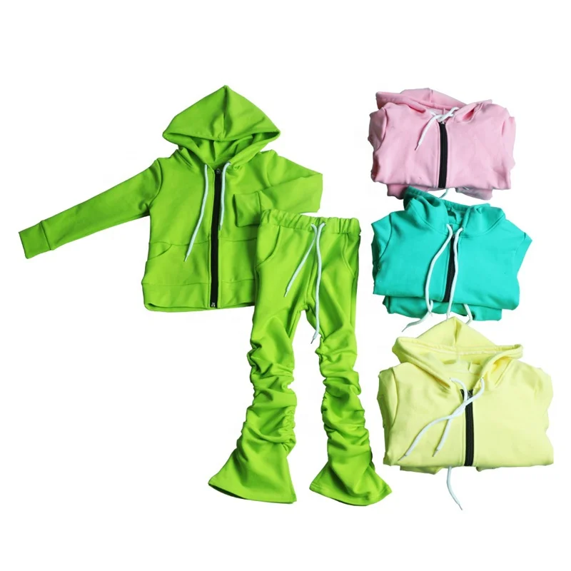 Wholesale solid color trousers sportswear long sleeve cotton outfits Toddler Kids Girls Clothing Stacked Pants Two Piece Set 
Wholesale solid color trousers sportswear long sleeve cotton outfits Toddler Kids Girls Clothing Stacked Pants Two Piece Set