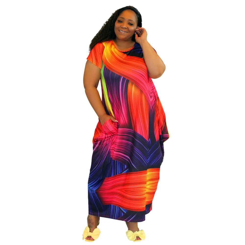 Plus Size Maxi Dress Crew Neck Tie Dye Pocket Long Party Dress Fashion Sexy African Elegant Woman Dress, Red
Plus Size Maxi Dress Crew Neck Tie Dye Pocket Long Party Dress Fashion Sexy African Elegant Woman Dress, Red
