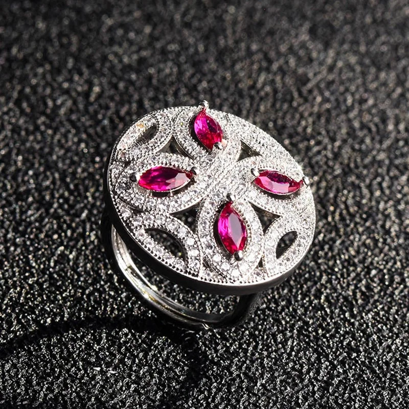 High Quality Vintage Red Zircon Princess Square Diamond Open Ring for Women Engagement Wedding Gift Jewelry Ring Wholesale, Picture shows
High Quality Vintage Red Zircon Princess Square Diamond Open Ring for Women Engagement Wedding Gift Jewelry Ring Wholesale, Picture shows
