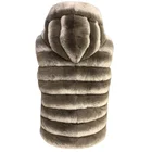 Fur Vest Vests Fur Hot Sale Winter Real Fur Vest Top Quality Fabric Reversible Rex Rabbit Fur Utility Women's Vests