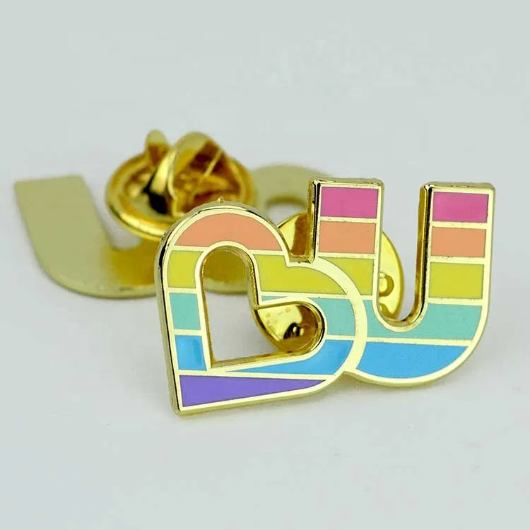 Factory direct selling excellent quality glitter pin hard enamel pins with backing custom