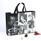 Black Non woven Sublimation Recyclable Bags Wine Shopping PP Non woven Bag
