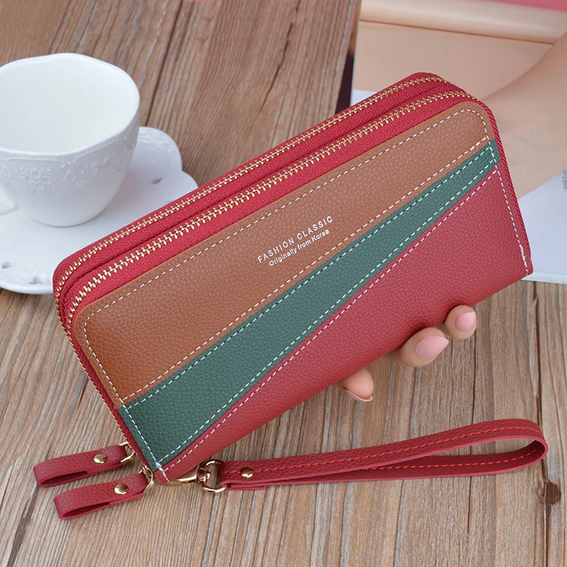 New Double Zip Wallet Women's Long Clutch Korean Stitching Contrast Large-capacity Double-layer Phone Bag Wallet, Blue, black, pink, wine red
New Double Zip Wallet Women's Long Clutch Korean Stitching Contrast Large-capacity Double-layer Phone Bag Wallet, Blue, black, pink, wine red