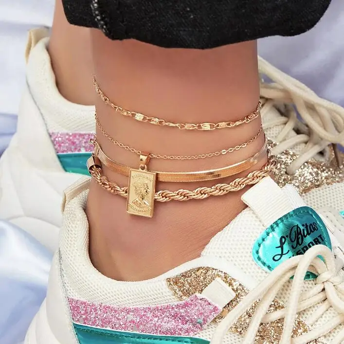 4 Pcs Ankle Bracelets for Women Girls Gold Silver Chain Beach Anklet Bracelet Jewelry Anklet Set Adjustable Size
4 Pcs Ankle Bracelets for Women Girls Gold Silver Chain Beach Anklet Bracelet Jewelry Anklet Set Adjustable Size
