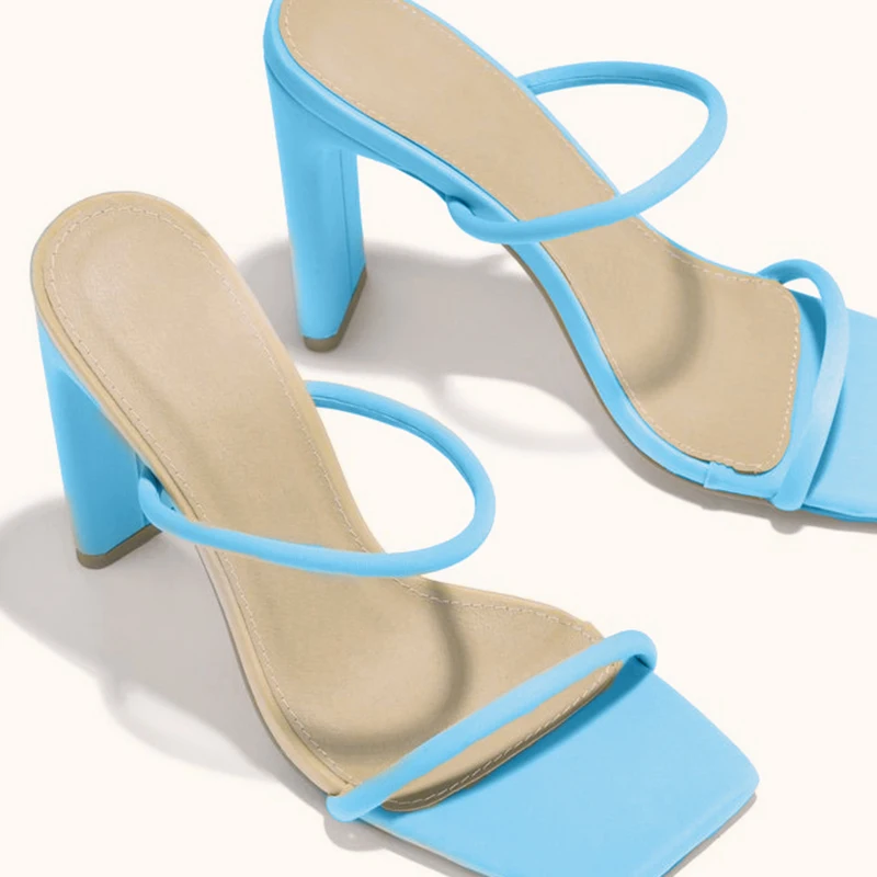Simple ultra high heel women's slippers large size 42 open toe Block heels slip-on pink wedding ladies shoes sandals Blue color
Simple ultra high heel women's slippers large size 42 open toe Block heels slip-on pink wedding ladies shoes sandals Blue color