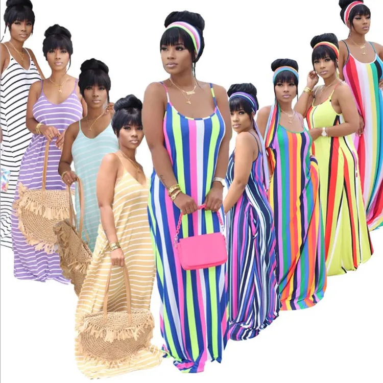 Drop Shipping Vertical Striped Beach Dress Boho Loose Long Dress Summer Sundress Spaghetti Strap Casual Dresses, White, khaki,sky blue ,light purple,
Drop Shipping Vertical Striped Beach Dress Boho Loose Long Dress Summer Sundress Spaghetti Strap Casual Dresses, White, khaki,sky blue ,light purple,