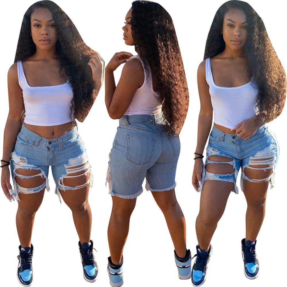 women's summer plus size shorts S-5XL ripped denim shorts fashion Internet celebrities shorts jeans, As pic show
women's summer plus size shorts S-5XL ripped denim shorts fashion Internet celebrities shorts jeans, As pic show