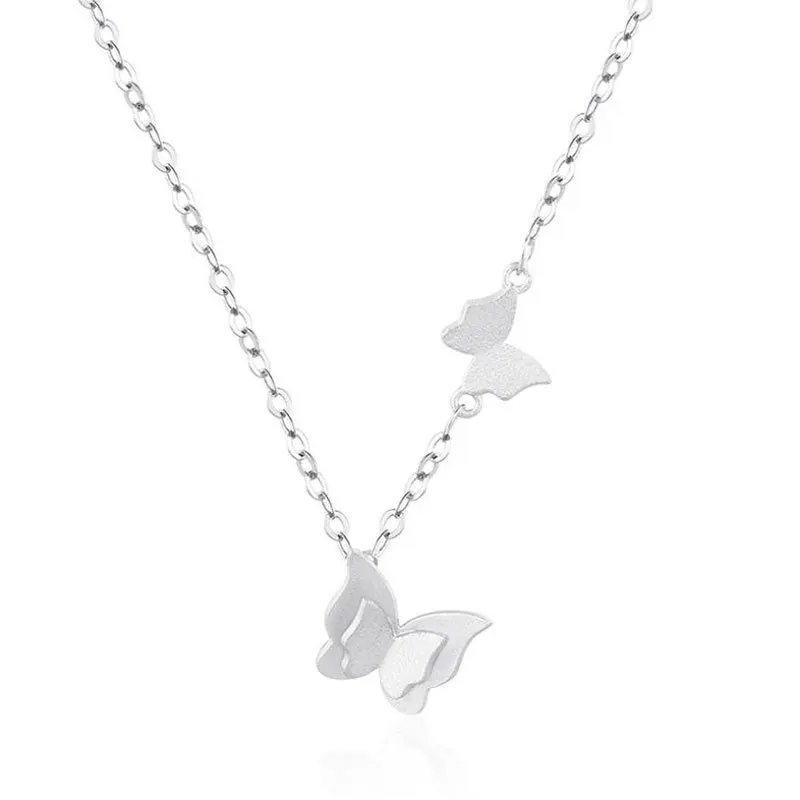 Fashionable Korean 925 Silver Matte 3D Double Butterfly Necklace Sterling Silver Butterfly Necklace For Women Girls
Fashionable Korean 925 Silver Matte 3D Double Butterfly Necklace Sterling Silver Butterfly Necklace For Women Girls