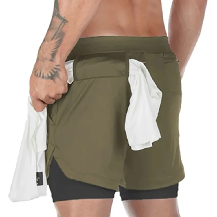 Mens sport tights shorts 2 in 1 sweatpants running shorts towel holder in the back of the shorts, Picture
Mens sport tights shorts 2 in 1 sweatpants running shorts towel holder in the back of the shorts, Picture