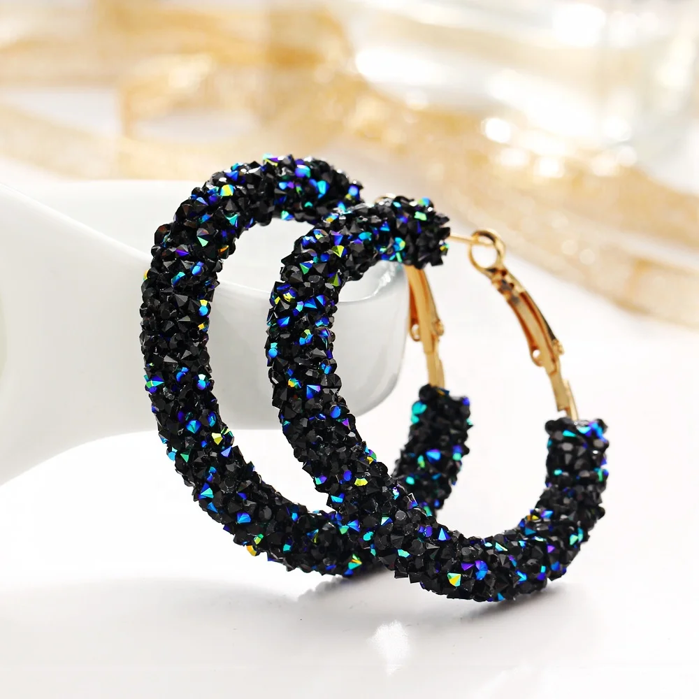 Ladies Personality Exaggerated Shining Acrylic Round Brass Gold Plated Hoop Earrings KAE157
Ladies Personality Exaggerated Shining Acrylic Round Brass Gold Plated Hoop Earrings KAE157
