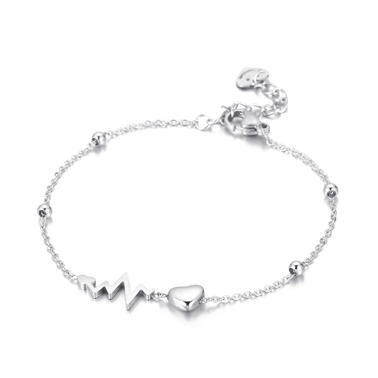 Fashion Classical Heart Charm Bracelet Women Stainless Steel Bracelet, Steel/rose gold
Fashion Classical Heart Charm Bracelet Women Stainless Steel Bracelet, Steel/rose gold