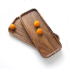 Eco-friendly Wholesale Rectangle Dinnerware Acacia Wooden Dinner Dishes Serving Plates For Cake Fruit Bread Food