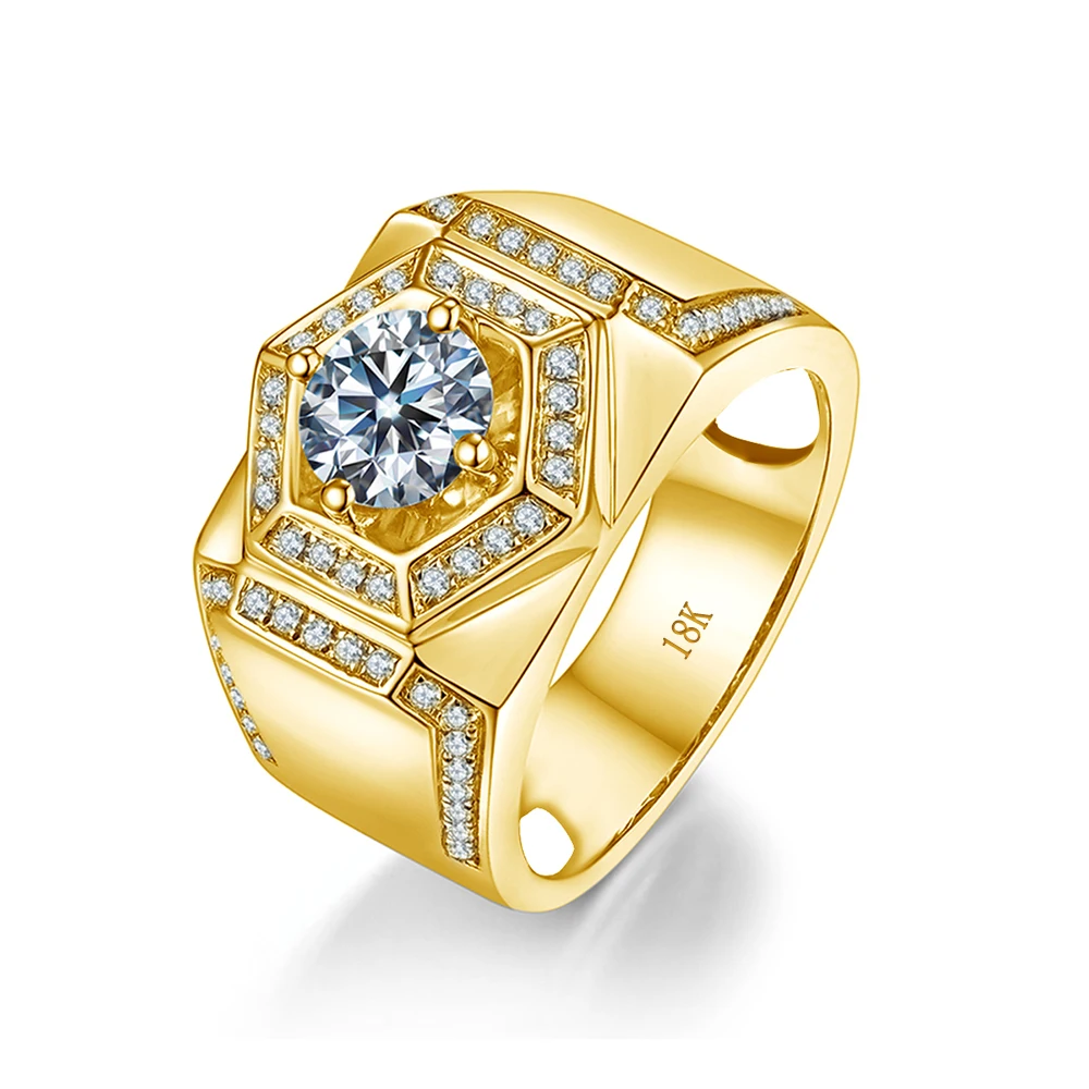 Luxury Noble Gold Jewelry Engagement Wedding 1 Carat D Color Moissanite Diamond 10K 14K 18K Gold Men's Band Ring
Luxury Noble Gold Jewelry Engagement Wedding 1 Carat D Color Moissanite Diamond 10K 14K 18K Gold Men's Band Ring