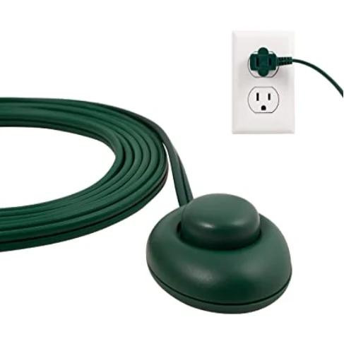 9 Ft Extension Cord with Footswitch Perfect for Lamps, Holiday and Christmas Lights, 2