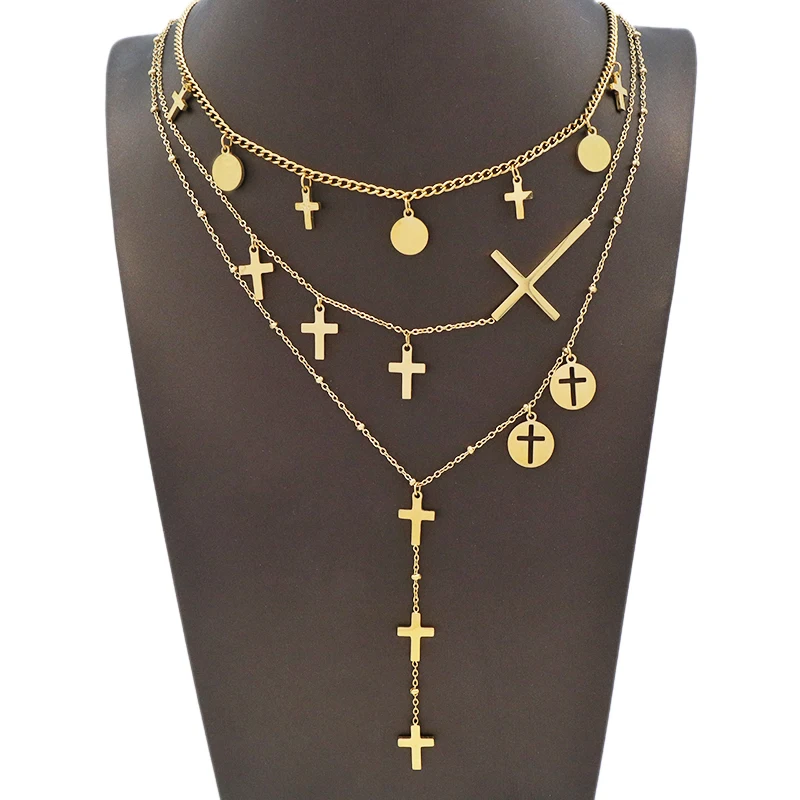 2021 Wholesale trendy women jewelry 14K Gold plated cross charms stainless steel necklace
2021 Wholesale trendy women jewelry 14K Gold plated cross charms stainless steel necklace