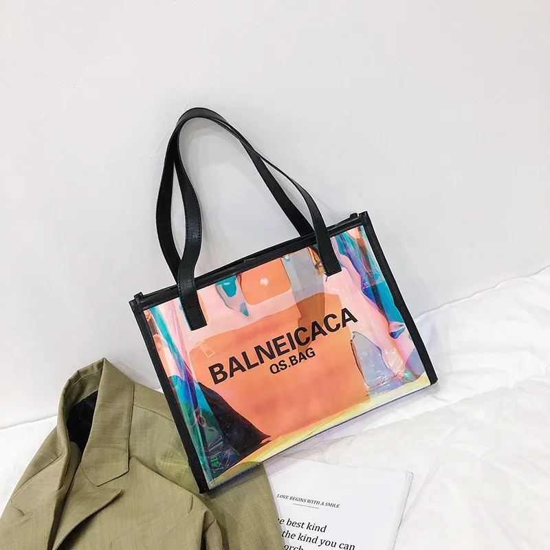 2020 fashion clear shopping pvc bag jelly holographic tote bag oem pvc custom laser handle shoulder bag
2020 fashion clear shopping pvc bag jelly holographic tote bag oem pvc custom laser handle shoulder bag