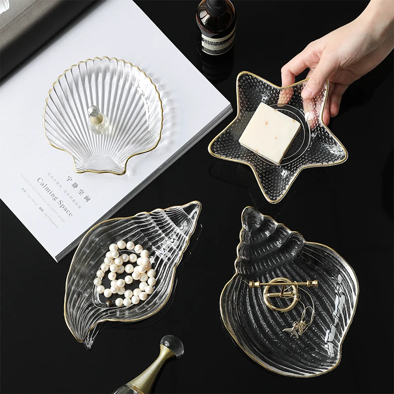 Solhui Glass Plates and Bowls Set with Gold Rim Nordic Ocean Dessert Fruit Plate Jewelry Storage Tray Decorative Trinket Dish
Solhui Glass Plates and Bowls Set with Gold Rim Nordic Ocean Dessert Fruit Plate Jewelry Storage Tray Decorative Trinket Dish