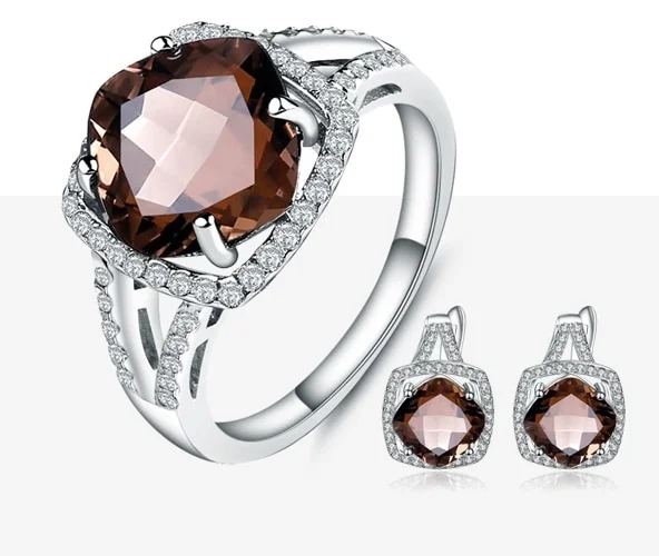 Fine Jewelry 925 Sterling Silver Cushion Cut Natural Smoky Mystic Quartz Earrings Ring Set, Smokey
Fine Jewelry 925 Sterling Silver Cushion Cut Natural Smoky Mystic Quartz Earrings Ring Set, Smokey