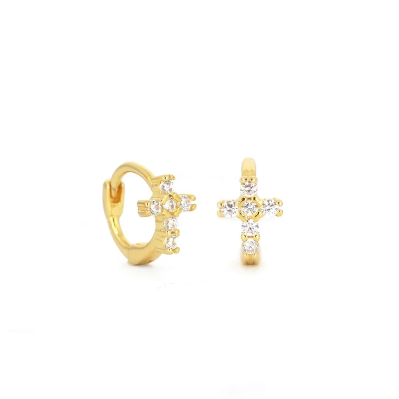 CANNER Unique Design Creative INS S925 Sterling Silver 18K Gold Plated Mini Small Cross Diamond Clip-on Hoop Earrings For Women
CANNER Unique Design Creative INS S925 Sterling Silver 18K Gold Plated Mini Small Cross Diamond Clip-on Hoop Earrings For Women