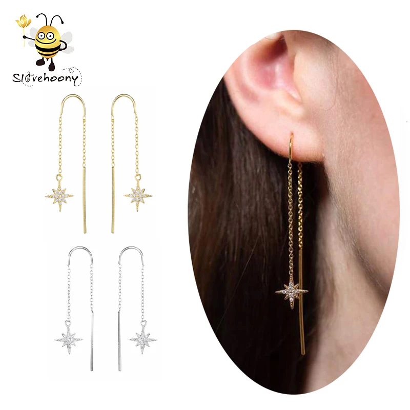 2022 Jewelry Simple And Popular 925 Sterling Silver Long Chain Threader earrings Silver Chain Earrings With star zircon earring
2022 Jewelry Simple And Popular 925 Sterling Silver Long Chain Threader earrings Silver Chain Earrings With star zircon earring