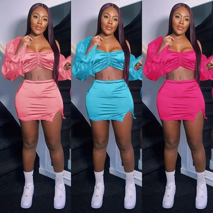 2021 New Arrivals Ladies Casual Girls' Mini 2 Piece Set Satin Dresses Plus Size Clothing Sexy Two Piece Set Dresses Clothing
2021 New Arrivals Ladies Casual Girls' Mini 2 Piece Set Satin Dresses Plus Size Clothing Sexy Two Piece Set Dresses Clothing