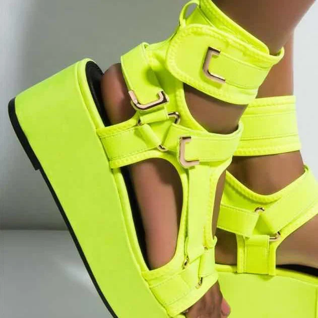 Open Toe Strappy Women's Platform Shoes Plain Thick Sole Wedges Sandals, White green red orange yellow black
Open Toe Strappy Women's Platform Shoes Plain Thick Sole Wedges Sandals, White green red orange yellow black