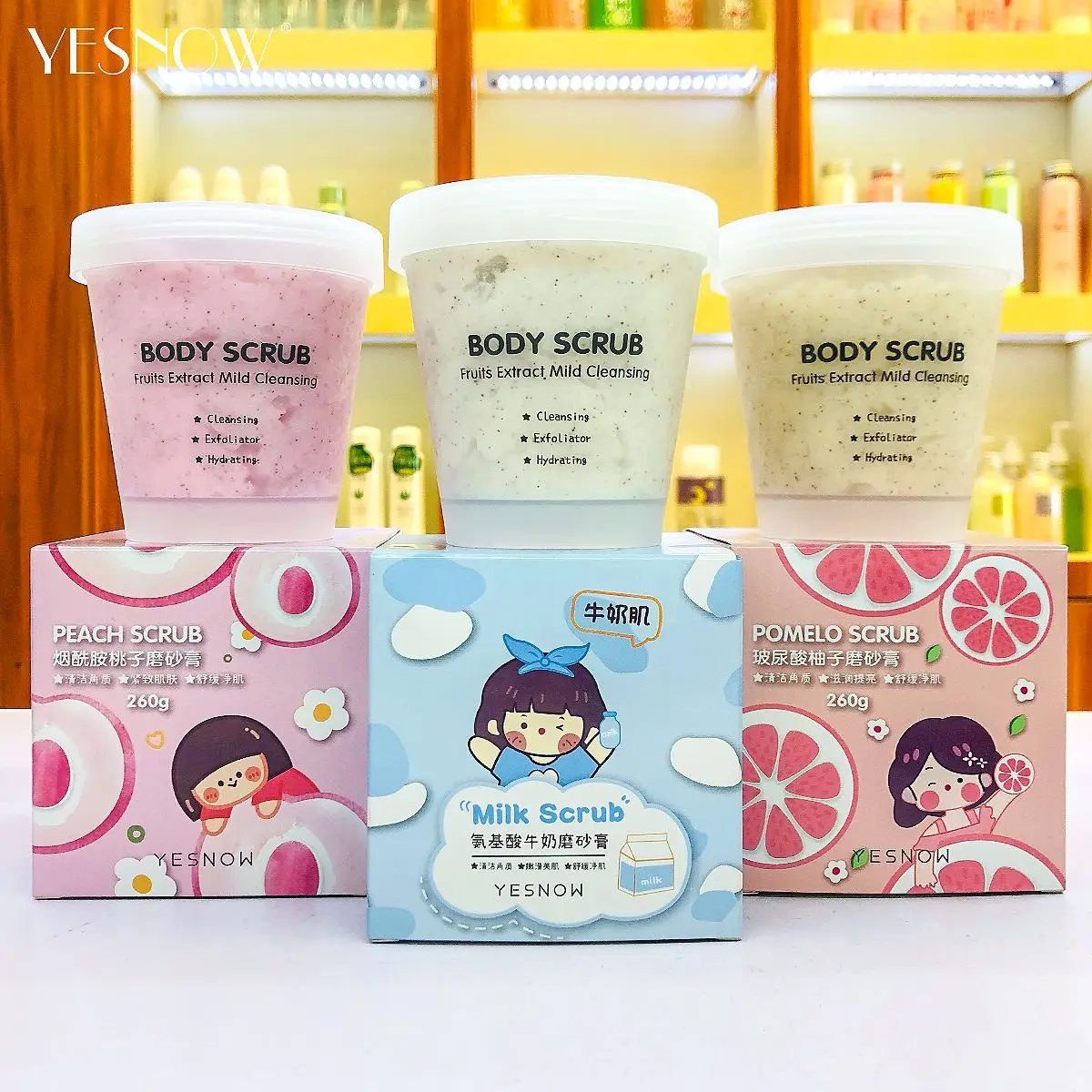 Wholesale yesnow 260g Whitening Moisturizing Exfoliating Scrub Shower Gel Ice Cream Body Wash Bath Scrub
Wholesale yesnow 260g Whitening Moisturizing Exfoliating Scrub Shower Gel Ice Cream Body Wash Bath Scrub