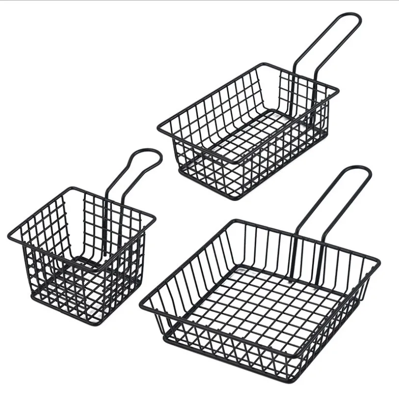 Creative Restaurant Kitchen Chip Basket Stainless Steel Square Bread Basket Frying Serving Fried Snacks Basket, Black
Creative Restaurant Kitchen Chip Basket Stainless Steel Square Bread Basket Frying Serving Fried Snacks Basket, Black