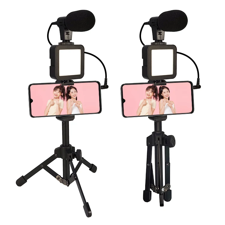 Smartphone Video Kit, Microphone Kit with LED Light Microphone Tripod Phone Holder for Vlogging
Smartphone Video Kit, Microphone Kit with LED Light Microphone Tripod Phone Holder for Vlogging