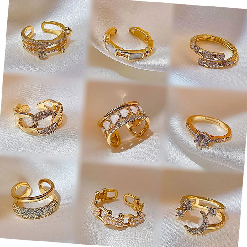 Fashionable Gold-Plated Silver Pearl Adjustable Ring Simple Inlay Diamond Butterfly Star Women's Ring Jewelry Gift
Fashionable Gold-Plated Silver Pearl Adjustable Ring Simple Inlay Diamond Butterfly Star Women's Ring Jewelry Gift