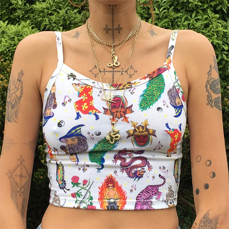 D96477 woman clothes 2021 trending New Women's tube top Cartoon Printed Strap Slimming Vest ladies tops
D96477 woman clothes 2021 trending New Women's tube top Cartoon Printed Strap Slimming Vest ladies tops