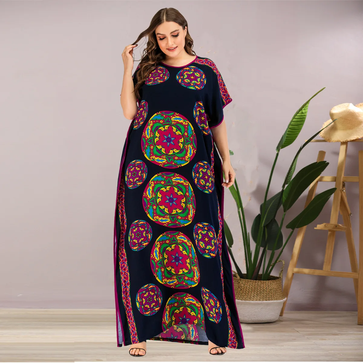 Muslim dress women abaya clothing Middle East Traditional Robe islamic nightgown Plus size, Black
Muslim dress women abaya clothing Middle East Traditional Robe islamic nightgown Plus size, Black