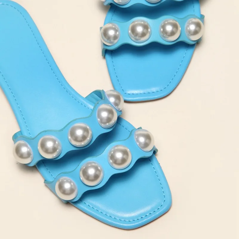 Summer 2021 Fasionable Women Outdoor Beach Slides Solid Color Lightweight Platform Flat Pearl Decoration Luxurious Slippers
Summer 2021 Fasionable Women Outdoor Beach Slides Solid Color Lightweight Platform Flat Pearl Decoration Luxurious Slippers