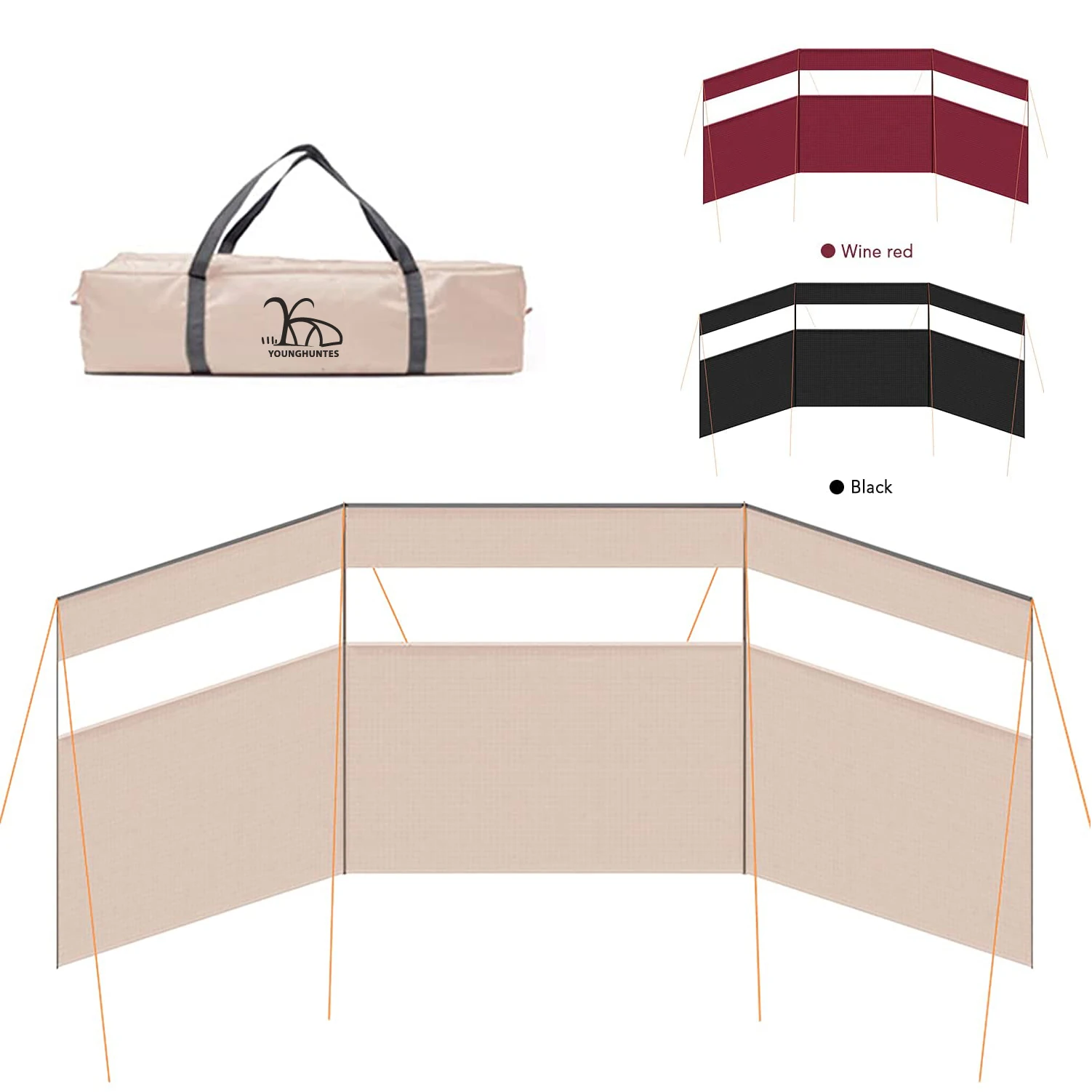 440cm 3 sections visible PVC window khaki PU coated fabric ultralight windproof waterproof outdoor picnic camping windscreen, Customized color
440cm 3 sections visible PVC window khaki PU coated fabric ultralight windproof waterproof outdoor picnic camping windscreen, Customized color