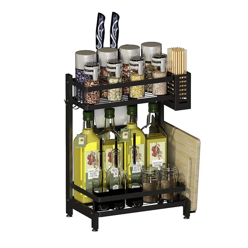 High Quality Stainless Steel 201 Kitchen Utensil Storage Two-layer Standing Type Spice Cabinet Rack
High Quality Stainless Steel 201 Kitchen Utensil Storage Two-layer Standing Type Spice Cabinet Rack