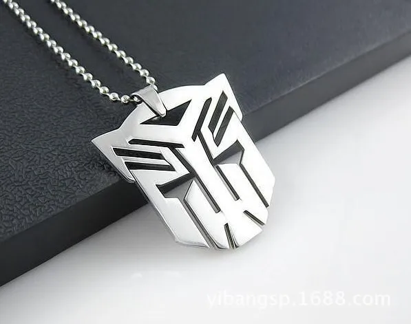 High jewelry supplier alloy necklace film and television trendy men's necklace Transformers logo necklace
High jewelry supplier alloy necklace film and television trendy men's necklace Transformers logo necklace
